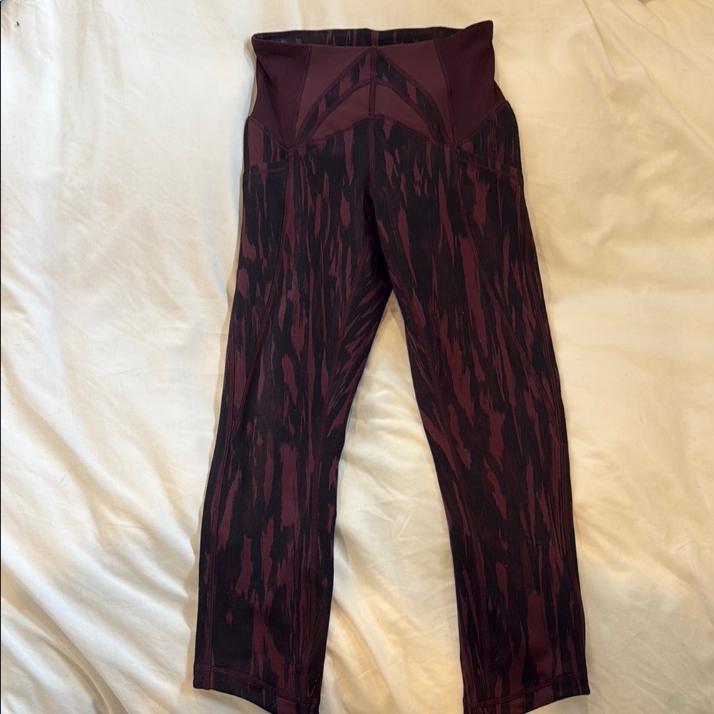 Lululemon Athletica Maroon and Black Leggings